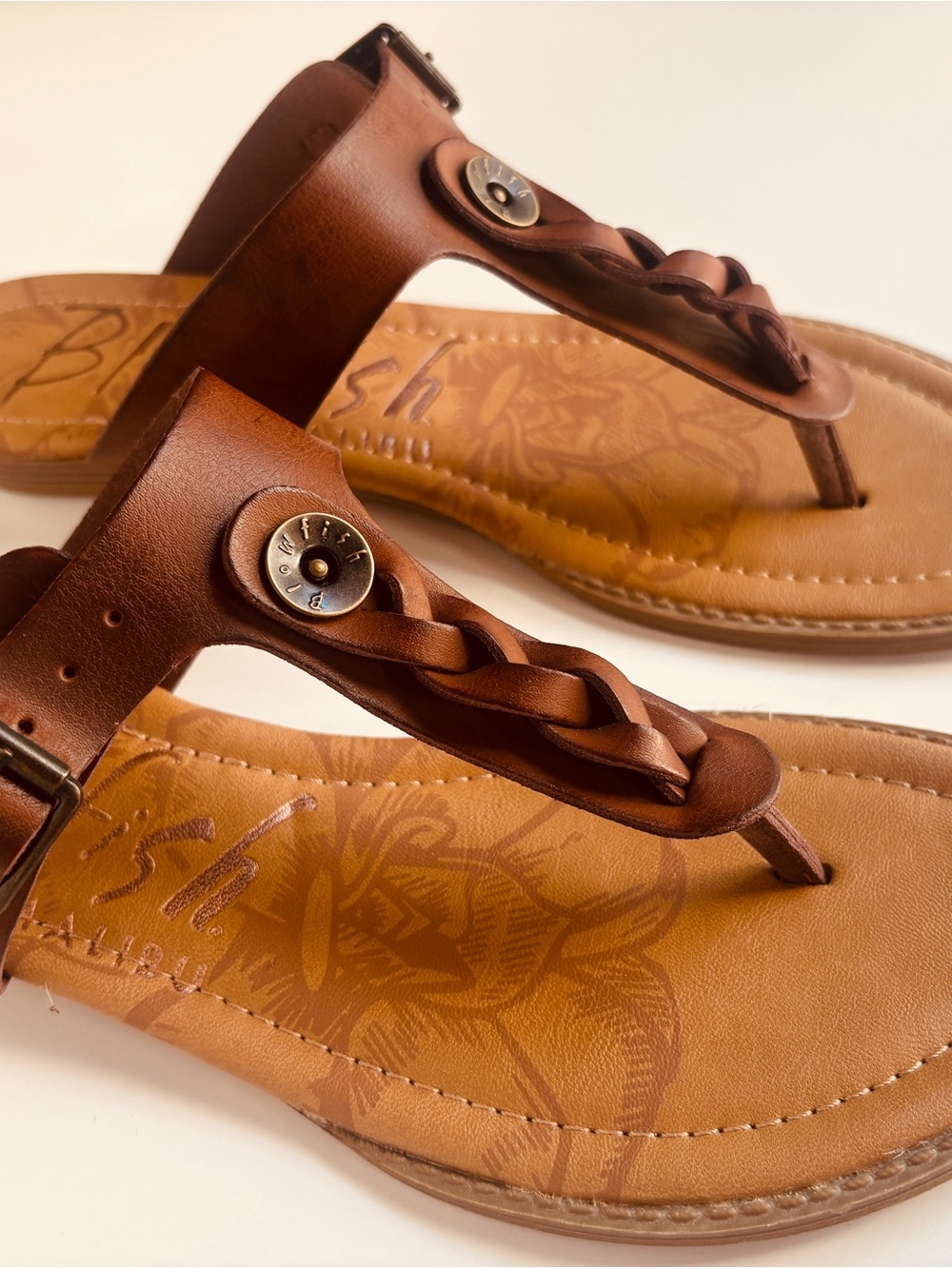 Blowfish Brown Braided Thong Sandals - Women